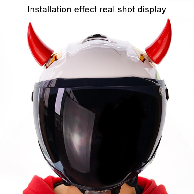 2 PCS Motorcycle Helmet Devil Decoration Motorbike Helmet Suction Cups Horns Decoration Headwear Sucker(Blue)