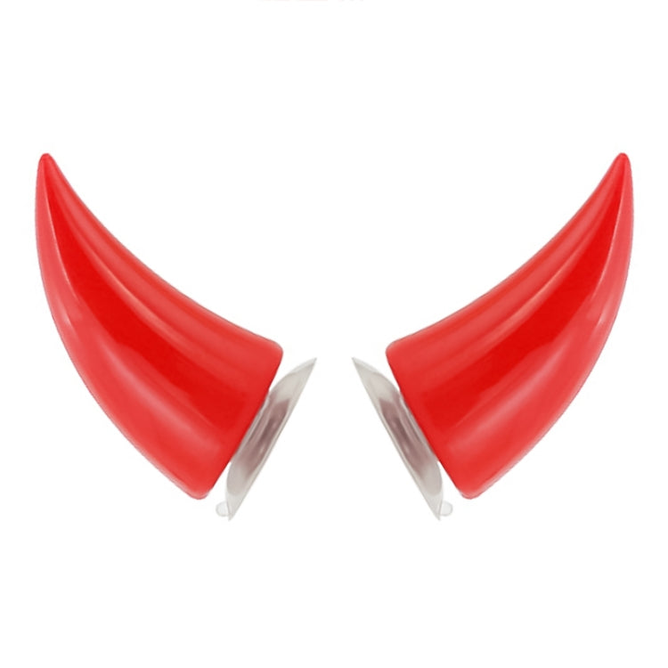 2 PCS Motorcycle Helmet Devil Decoration Motorbike Helmet Suction Cups Horns Decoration Headwear Sucker(Red)