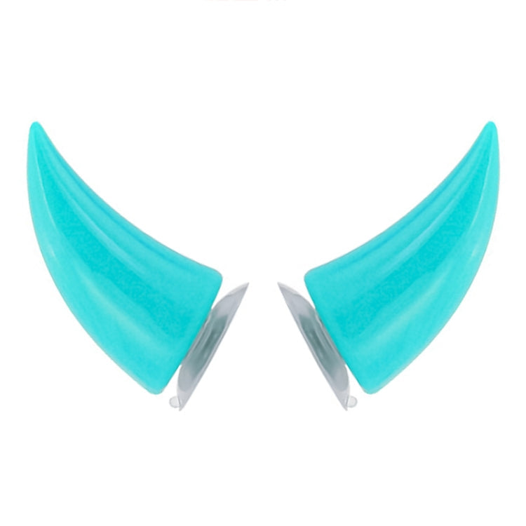 2 PCS Motorcycle Helmet Devil Decoration Motorbike Helmet Suction Cups Horns Decoration Headwear Sucker(Baby Blue)