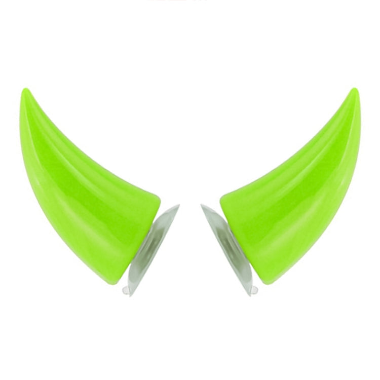 2 PCS Motorcycle Helmet Devil Decoration Motorbike Helmet Suction Cups Horns Decoration Headwear Sucker(Fluorescent Green)