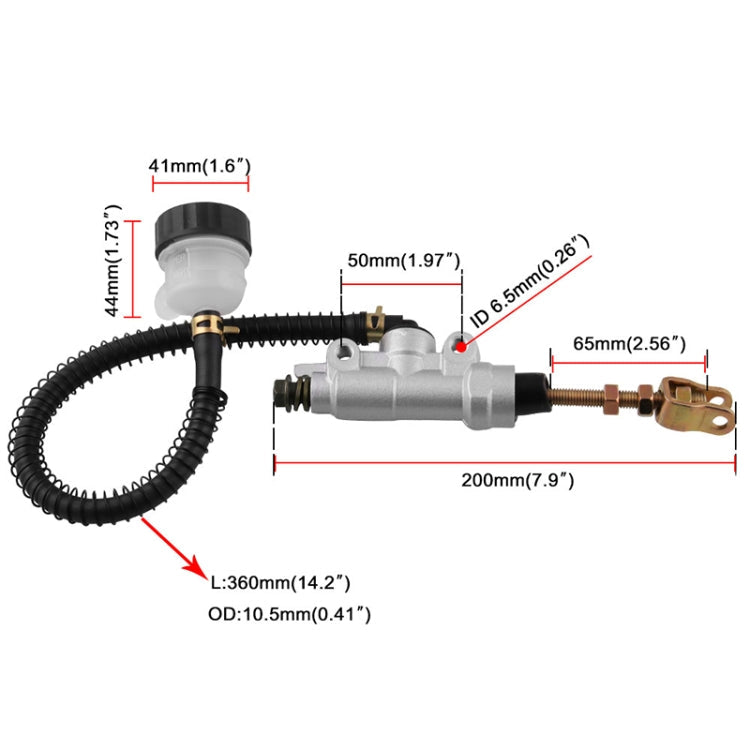 Motorcycles Rear Brake Master Cylinder Pump for Honda Sportrax 400 TRX400EX 1999-2008 (Gold)