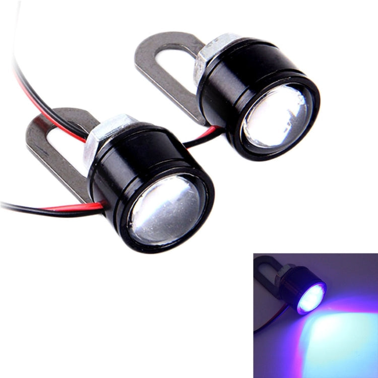 2 PCS 12V 3W Eagle Eyes LED Light For Motorcycle ，Wire Length: 45cm(Blue Light)