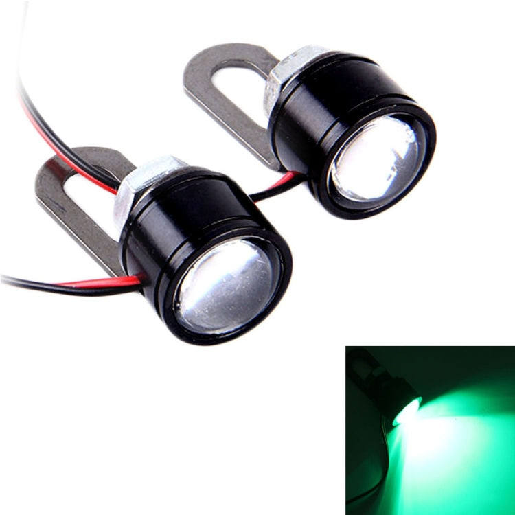 2 PCS 12V 3W Eagle Eyes LED Light For Motorcycle ，Wire Length: 45cm(Green Light)