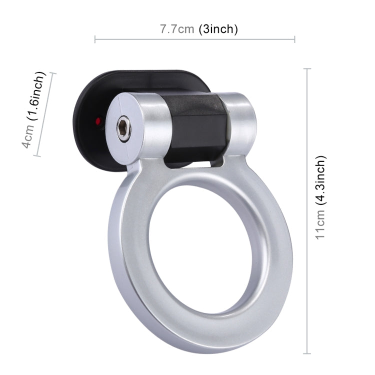 Car Truck Bumper Round Tow Hook Ring Adhesive Decal Sticker Exterior Decoration (Silver)