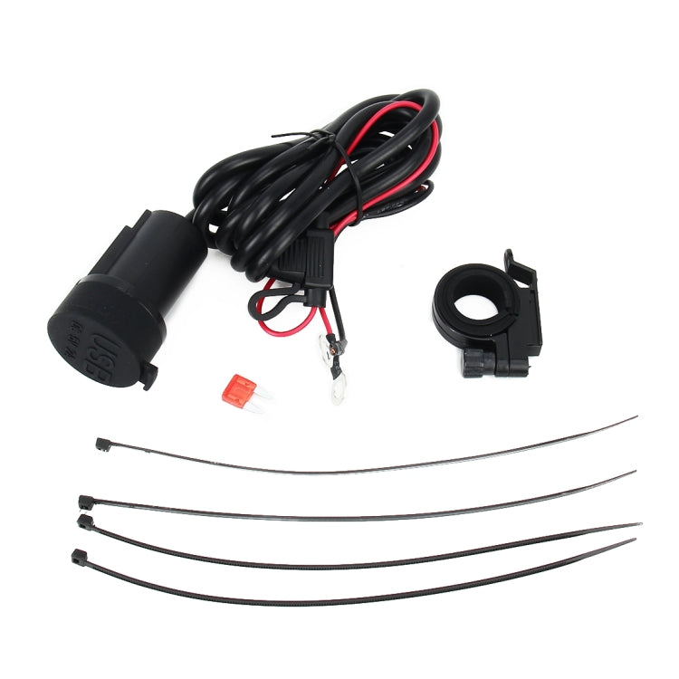 5V Waterproof Motorcycle SAE to USB Cable Adapter Dual Port Power Socket Adapter, for Smart Phones, Tablets, GPS