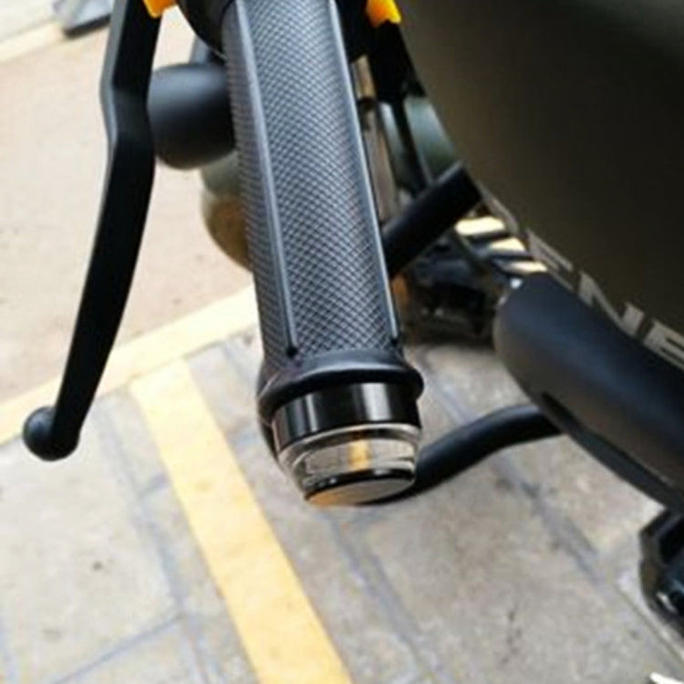 Pair Motorcycle Turn Signal Light Grip Bar Plug Strobe Side Marker End LED Handlebar Lamp