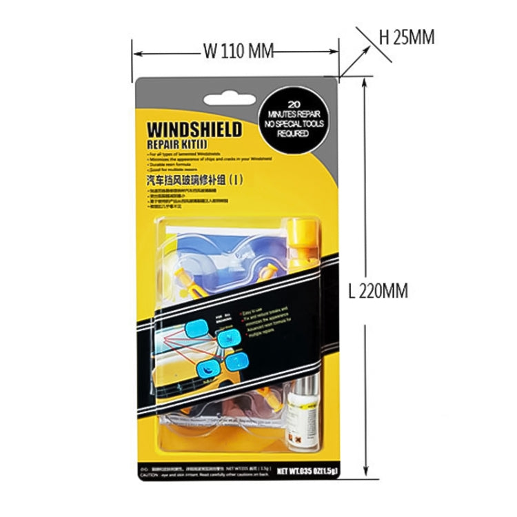 Professional Windscreen Repair Tool Paintless Dent Removal Car Window Windshield Repair Kit Chip Crack Auto Glass(Yellow)