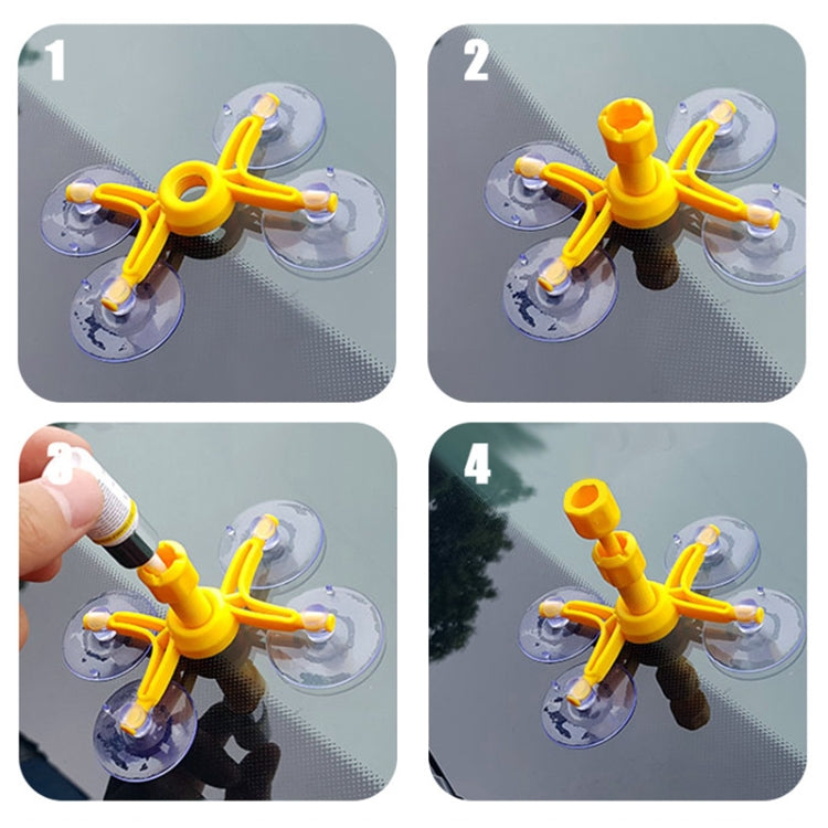 Professional Windscreen Repair Tool Paintless Dent Removal Car Window Windshield Repair Kit Chip Crack Auto Glass(Yellow)