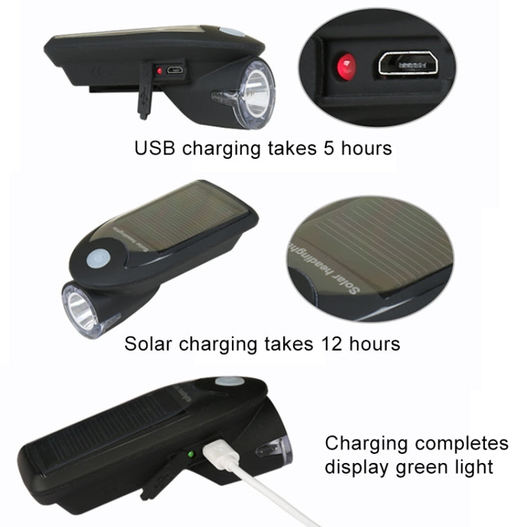 3W 240LM USB Solar Energy Motorcycle / Bicycle Front Light (White)
