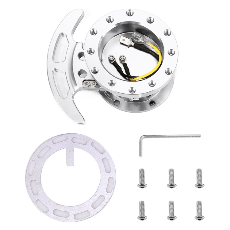 Car Tilt Racing Steering Wheel Quick Release Hub Kit Adapter Body Removable Snap Off Boss Kit(Silver)