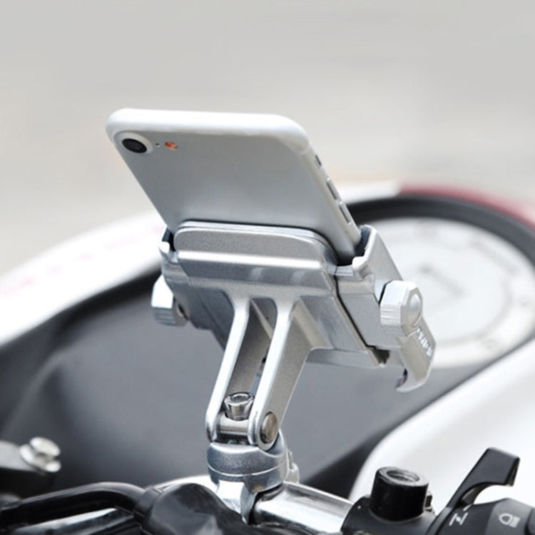 Motorcycle Handlebar Aluminum Alloy Phone Bracket, Suitable for 4-6 inch Device(Black)