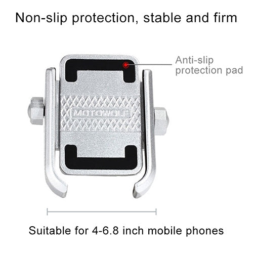 Motorcycle Rear View Mirror Aluminum Alloy Phone Bracket, Suitable for 4-6 inch Device(Black)
