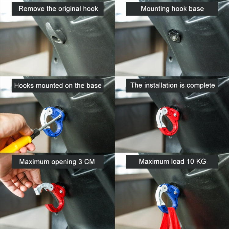 Durable Aluminum Alloy Bag Hook for Motorcycle / Bicycle(Black)