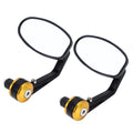 2 PCS Motorcycle Universal ABS Shell Holder Oval Shape Rear VIew Mirror