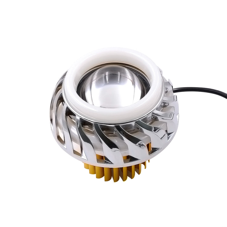 Motorcycle 30W DC 12V-85V LED Headlight Lens Built-in Whirlwind Double Aperture Angle Eyes + Devil Eye(Blue Light)