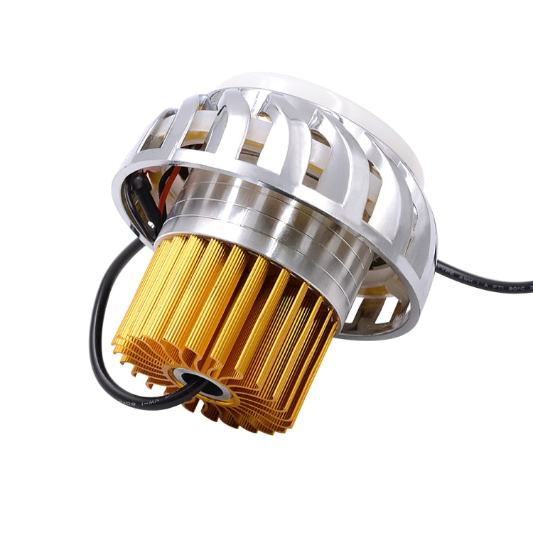 Motorcycle 30W DC 12V-85V LED Headlight Lens Built-in Whirlwind Double Aperture Angle Eyes + Devil Eye(Red Light)