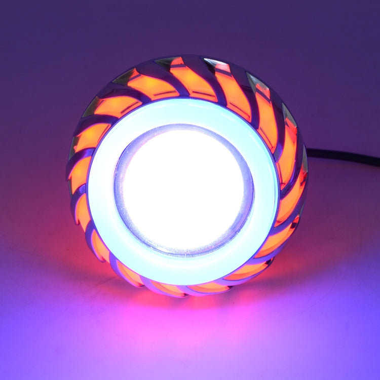 Motorcycle 30W DC 12V-85V LED Headlight Lens Built-in Whirlwind Double Aperture Angle Eyes + Devil Eye(Red Light)