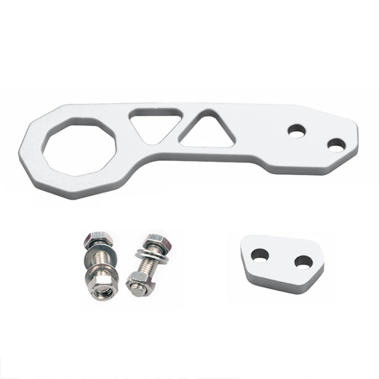 Aluminum Alloy Rear Tow Towing Hook Trailer Ring for Universal Car Auto with 2 x Screw Holes(Silver)