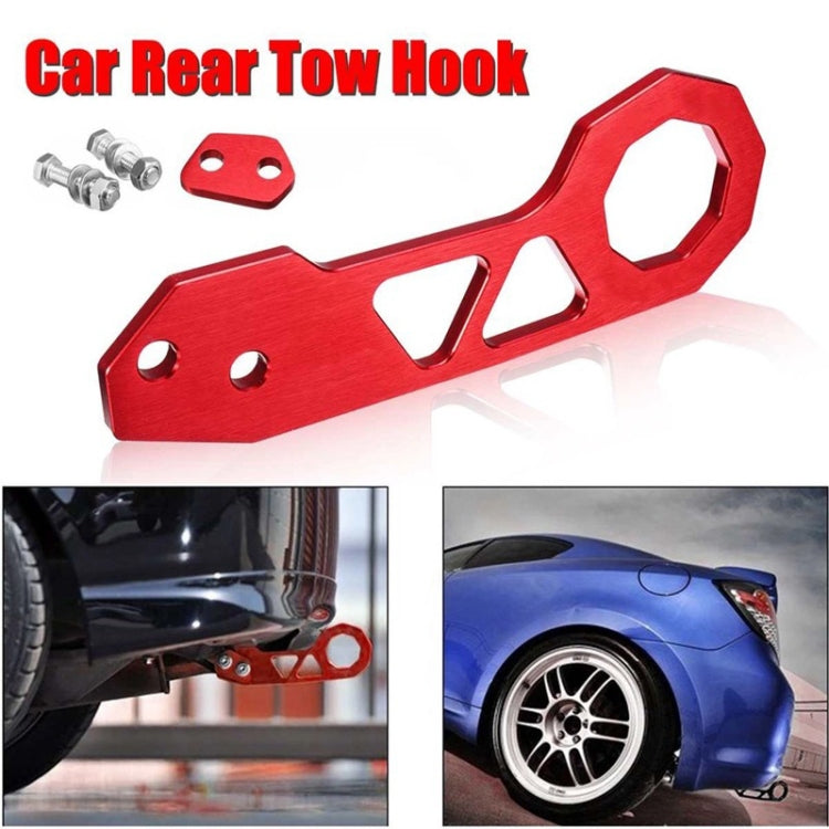 Aluminum Alloy Rear Tow Towing Hook Trailer Ring for Universal Car Auto with 2 x Screw Holes(Black)