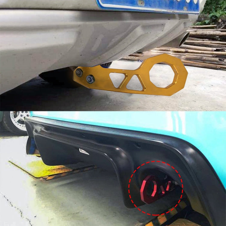 Aluminum Alloy Rear Tow Towing Hook Trailer Ring for Universal Car Auto with 2 x Screw Holes(Black)