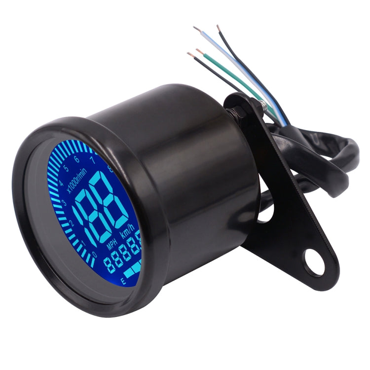 CS-636B1 Motorcycle Multi-functional Modification Instrumentation Motorcycle Odometer Speedometer Tachometer Oil Gauge (Black)