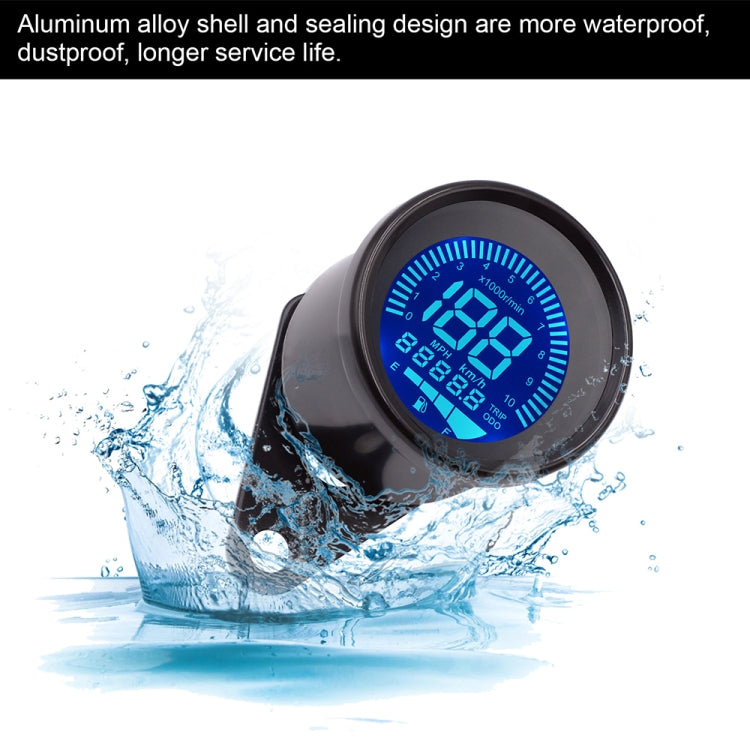 CS-636B1 Motorcycle Multi-functional Modification Instrumentation Motorcycle Odometer Speedometer Tachometer Oil Gauge (Black)