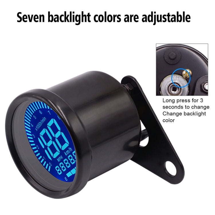 CS-636B1 Motorcycle Multi-functional Modification Instrumentation Motorcycle Odometer Speedometer Tachometer Oil Gauge (Black)