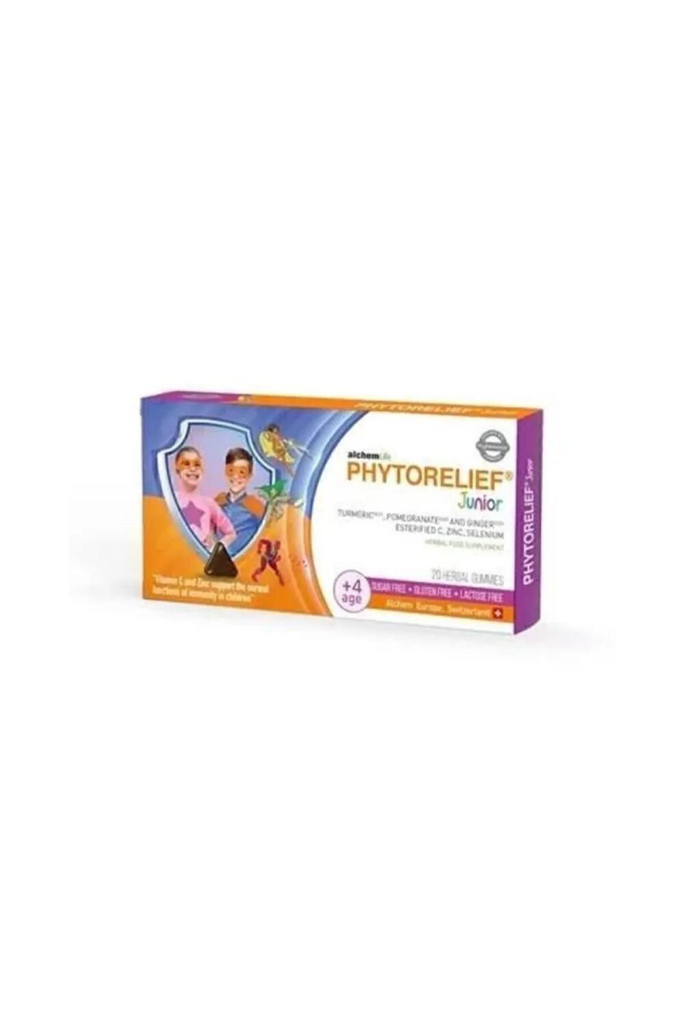 Phytorelief Junior Dietary Supplement for Children - Natural Immune System Support Gummies with Turmeric, Ginger & Vitamin C