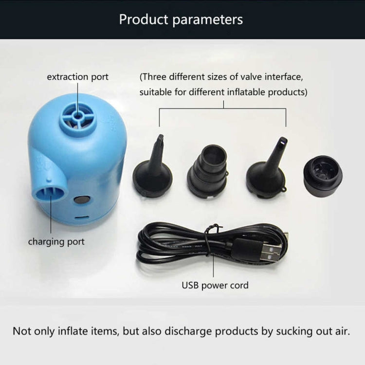 HT-426 USB Electric Air Pump for Rubber Boat Inflatable Bed (White)