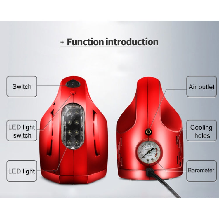 DC 12V 100W Four In One Portable  Car Tire Pump Inflatable Pump(Red)