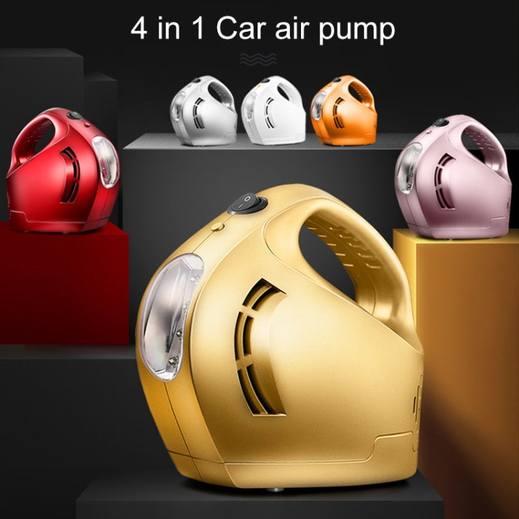 DC 12V 100W Four In One Portable  Car Tire Pump Inflatable Pump(White)