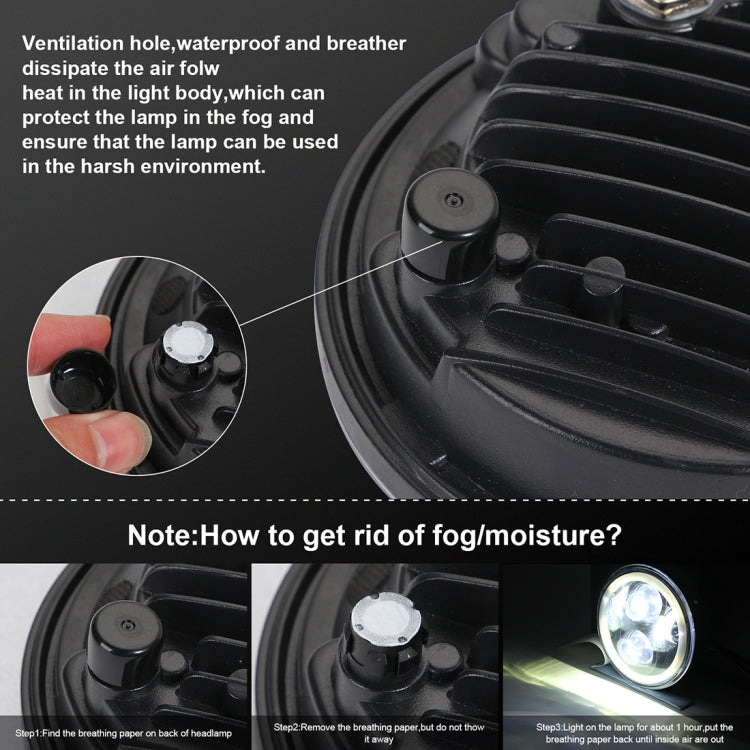 EagleVision DC9-30V 35W 6000K 4000LM 5.75 inch Round Motorcycle LED Headlight with Angel Eye for Harley-Davidson
