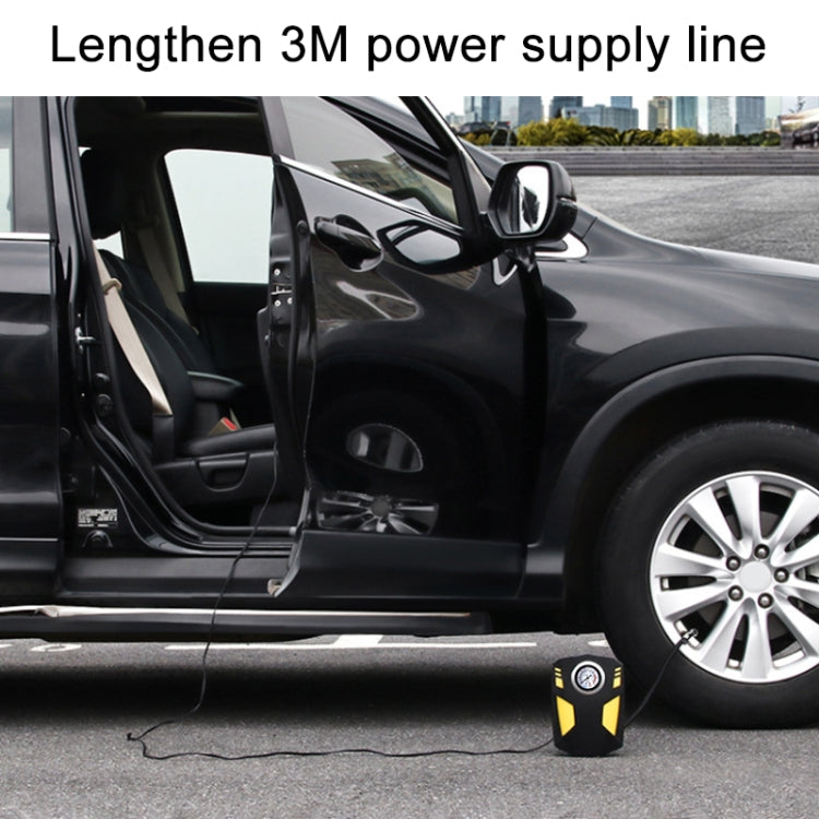 Car 12V Portable Inflatable Cylinder Pedal Pointer Air Pump with Light & Tool Box