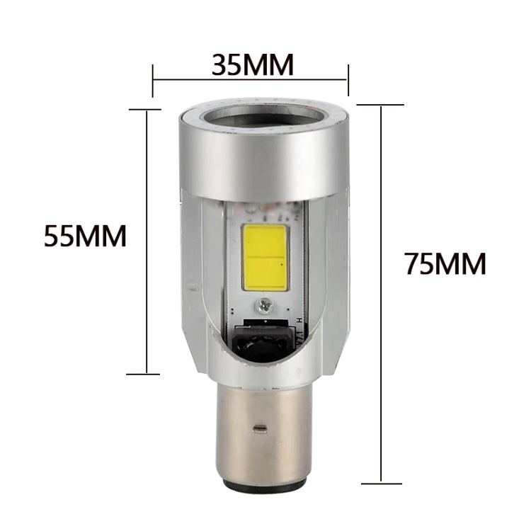 BA20D DC12-80V / 20W / 6000K / 2000LM Motorcycle Headlight with Angel Eyes (Red)