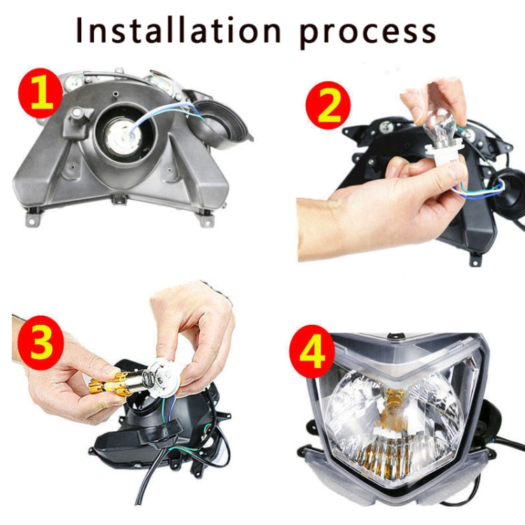 BA20D DC12-80V / 20W / 6000K / 2000LM Motorcycle Headlight with Angel Eyes (Red)