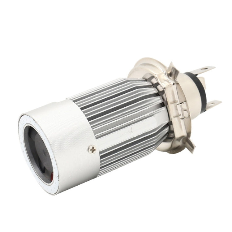 H4 DC12-80V / 20W / 6000K / 2000LM Motorcycle Headlight with Angel Eyes (Red)