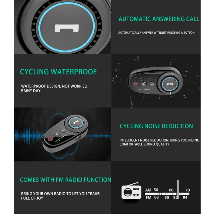 K10 Motorcycle Bluetooth Helmet Headset, Black Hard Pole Microphone