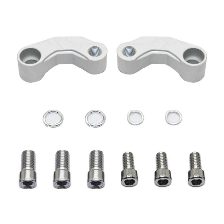 SF-YSZ-2 Mirror Code Motorcycle Modification Aluminum Alloy CNC Rearview Extension Bracket Set (Silver)
