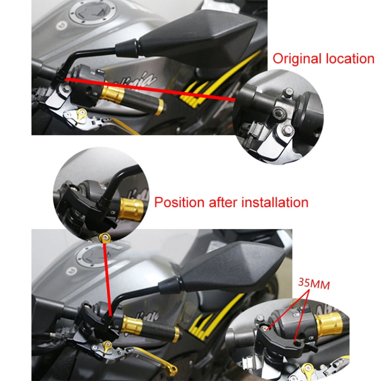 SF-YSZ-2 Mirror Code Motorcycle Modification Aluminum Alloy CNC Rearview Extension Bracket Set (Black)