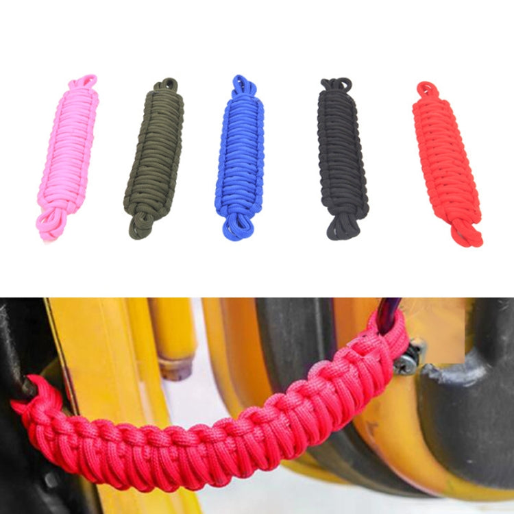Pair Car Door Limit Braided Rope Strap for Jeep Wrangler (Black)