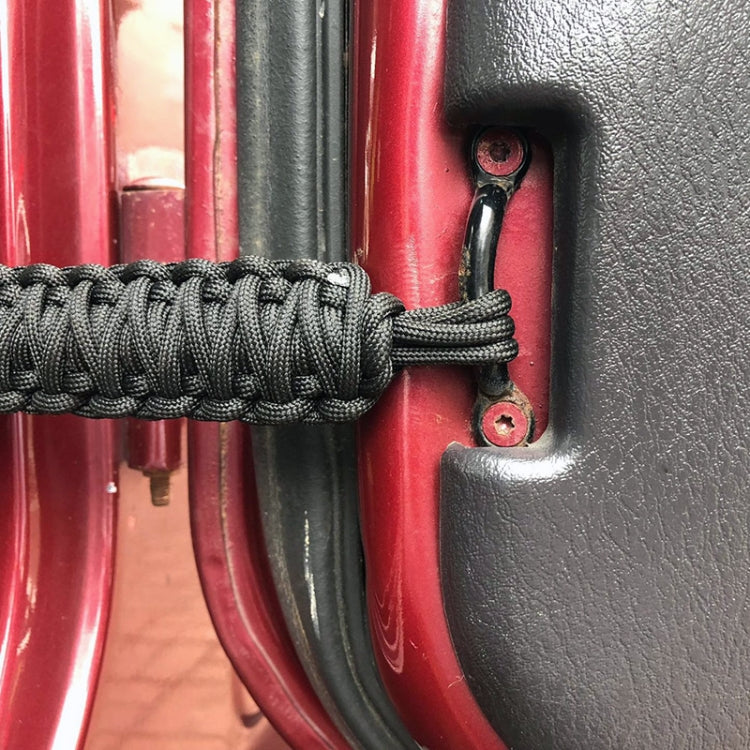 Pair Car Door Limit Braided Rope Strap for Jeep Wrangler (Black)