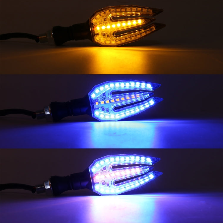 Motorcycle Turn Signal Light DC12V 1W 33LEDs SMD-3528 Lamp Beads (Blue Light)