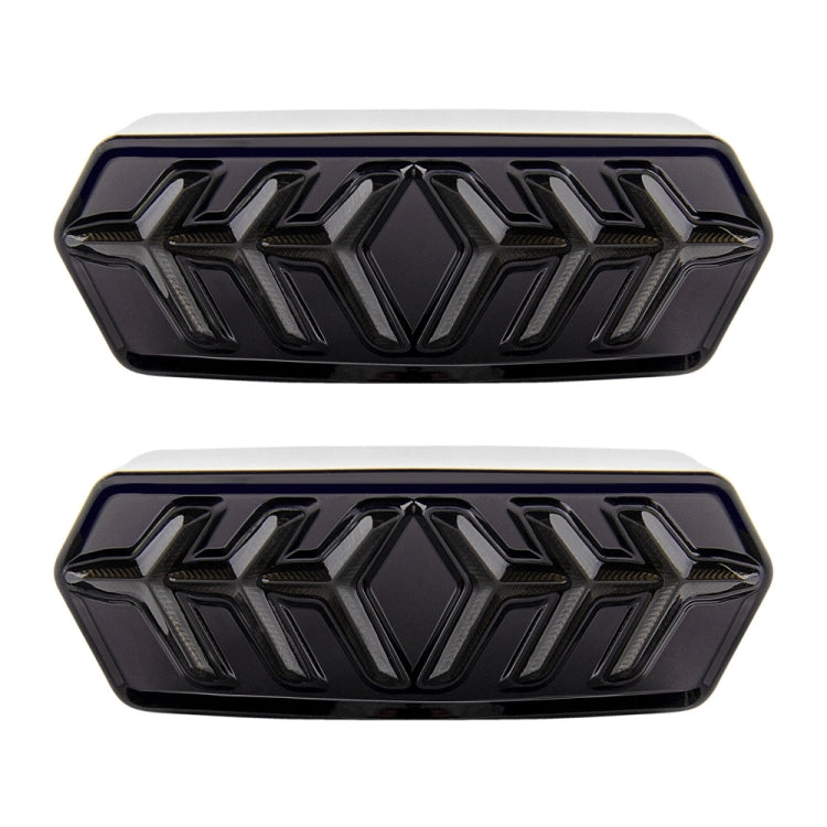 2 PCS KC670 Motorcycle Integrated Flashing Turn Signal Brake Tail Light for Honda MSX125 CBR650F CTX700(Transparent Black)