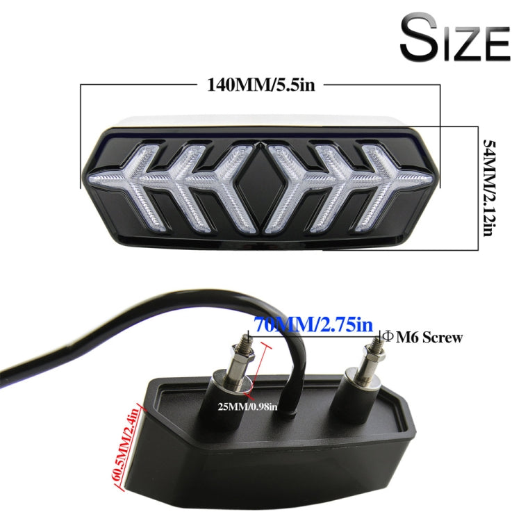 2 PCS KC670 Motorcycle Integrated Flashing Turn Signal Brake Tail Light for Honda MSX125 CBR650F CTX700(Transparent)