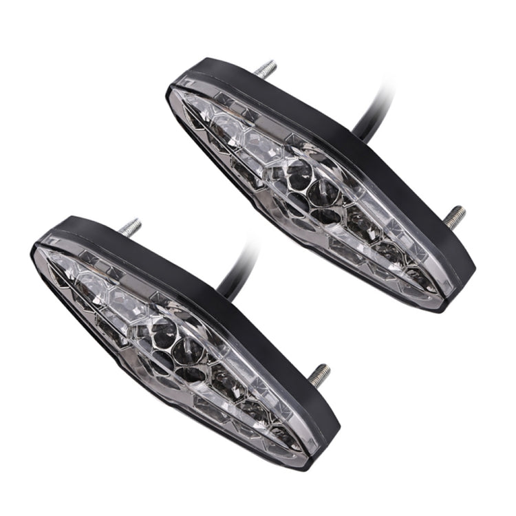 2 PCS KC-WD-NEW-3X Motorcycle LED Brake Light Running Lamp (Transparent Black)
