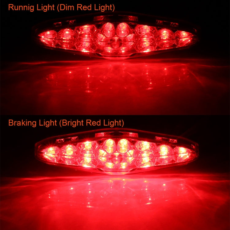 2 PCS KC-WD-NEW-3X Motorcycle LED Brake Light Running Lamp (Transparent Black)