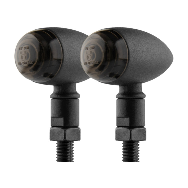 2 PCS KC805 Motorcycle Retro Metal Turn Signal Light (Transparent Black)