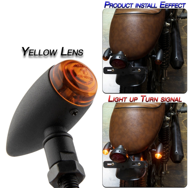 2 PCS KC805 Motorcycle Retro Metal Turn Signal Light (Yellow)