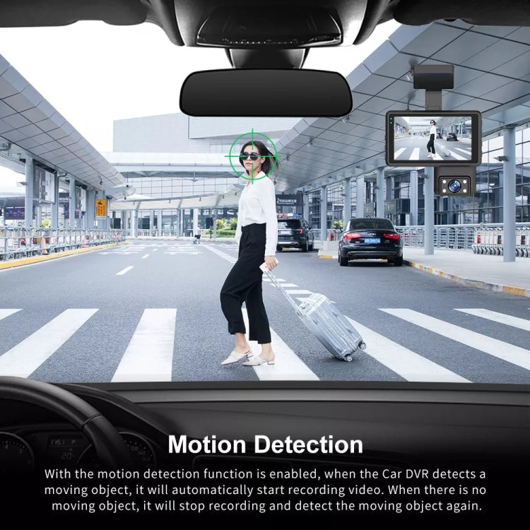Front and Inner Dual Camera HD Infrared Night Vision Car Dash Cam Driving Recorder