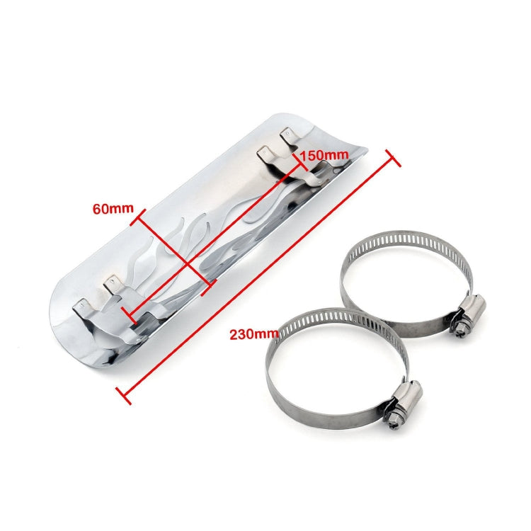 Motorcycle Modification Accessories Universal Retro Exhaust Pipe Heat Shield (Silver)